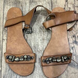 Mossimo Supply Co. Brown Leather Sandals Casual